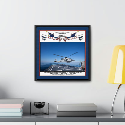 USS Ross DDG-71 Navy Floating Frame Photo Desk View