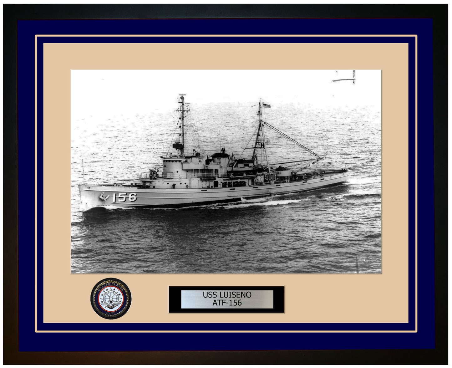 USS LUISENO ATF-156 Framed Navy Ship Photo Blue