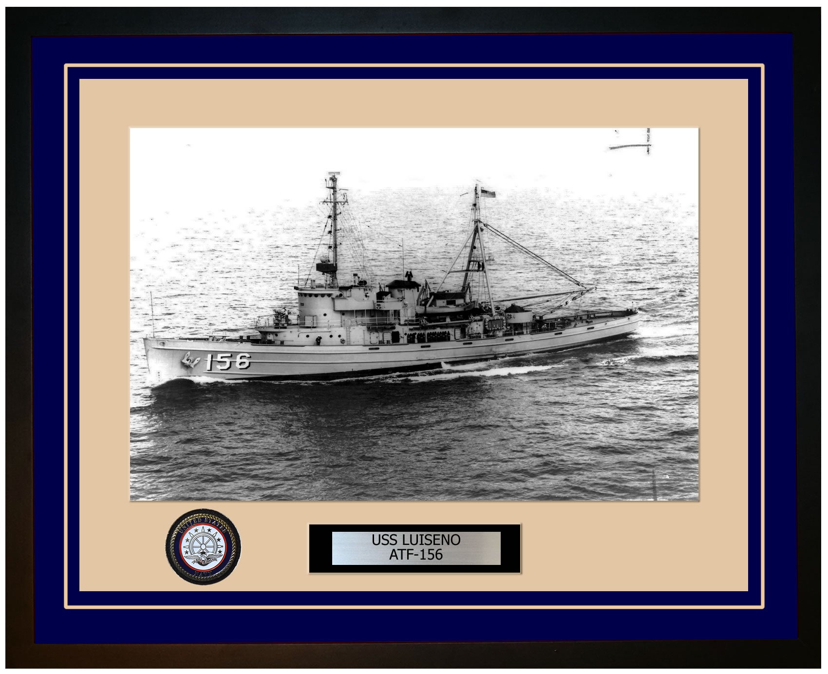 USS LUISENO ATF-156 Framed Navy Ship Photo Blue