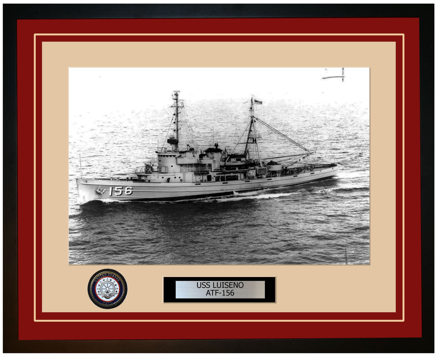 USS LUISENO ATF-156 Framed Navy Ship Photo Burgundy