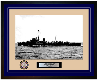 USS Kephart DE-207 Framed Navy Ship Photo Blue
