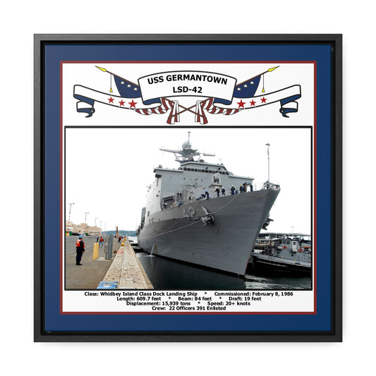 USS Germantown LSD-42 Navy Floating Frame Photo Front View