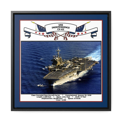 USS Independence CV-62 Navy Floating Frame Photo Front View
