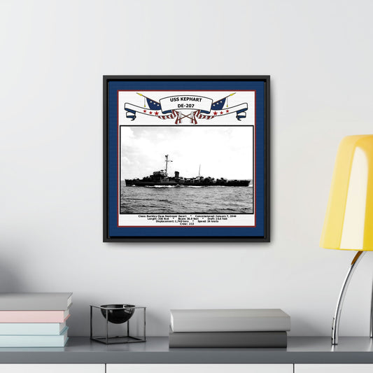 USS Kephart DE-207 Navy Floating Frame Photo Desk View