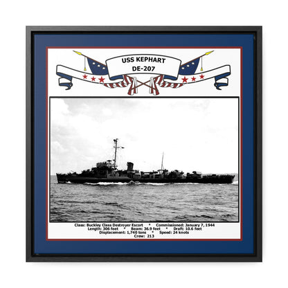 USS Kephart DE-207 Navy Floating Frame Photo Front View