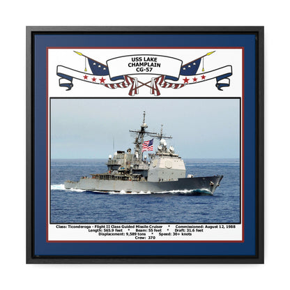 USS Lake Champlain CG-57 Navy Floating Frame Photo Front View