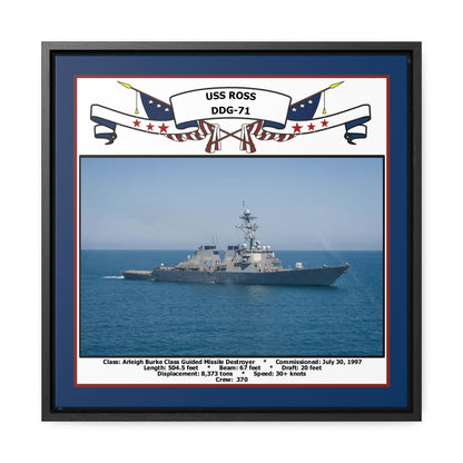 USS Ross DDG-71 Navy Floating Frame Photo Front View