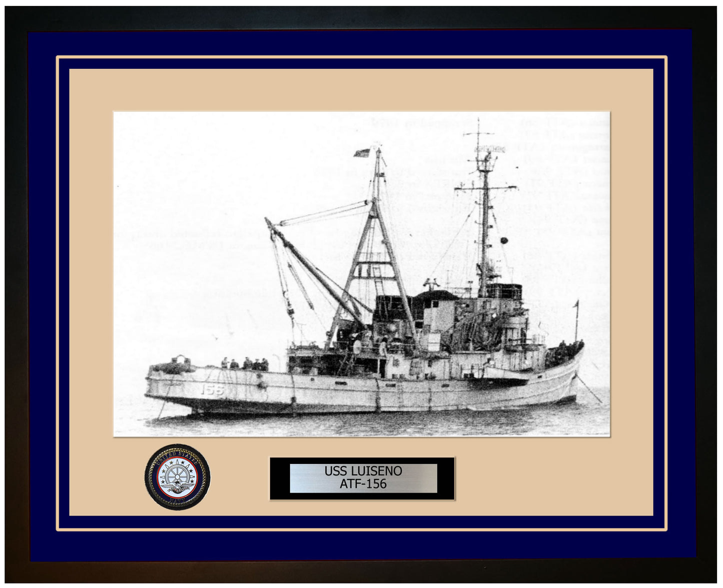 USS LUISENO ATF-156 Framed Navy Ship Photo Blue
