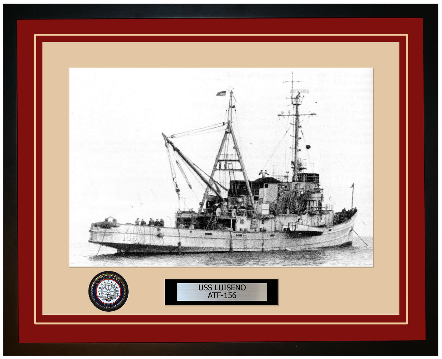 USS LUISENO ATF-156 Framed Navy Ship Photo Burgundy