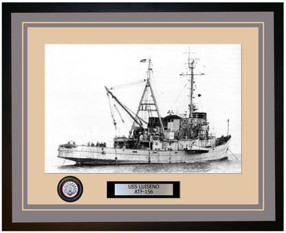 USS LUISENO ATF-156 Framed Navy Ship Photo Grey