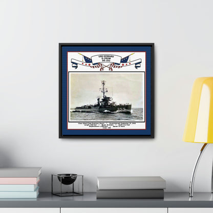 USS Howard D Crow DE-252 Navy Floating Frame Photo Desk View