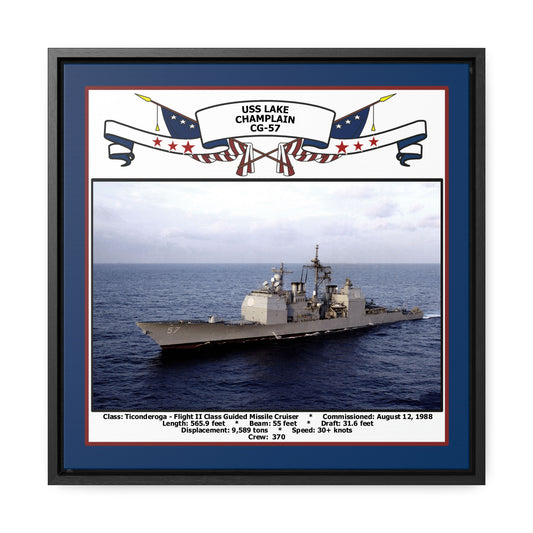 USS Lake Champlain CG-57 Navy Floating Frame Photo Front View
