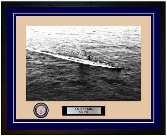 USS Corporal SS-346 Framed Navy Ship Photo Blue