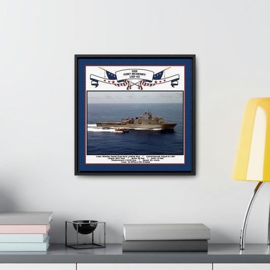 USS Fort Mchenry LSD-43 Navy Floating Frame Photo Desk View