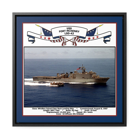 USS Fort Mchenry LSD-43 Navy Floating Frame Photo Front View