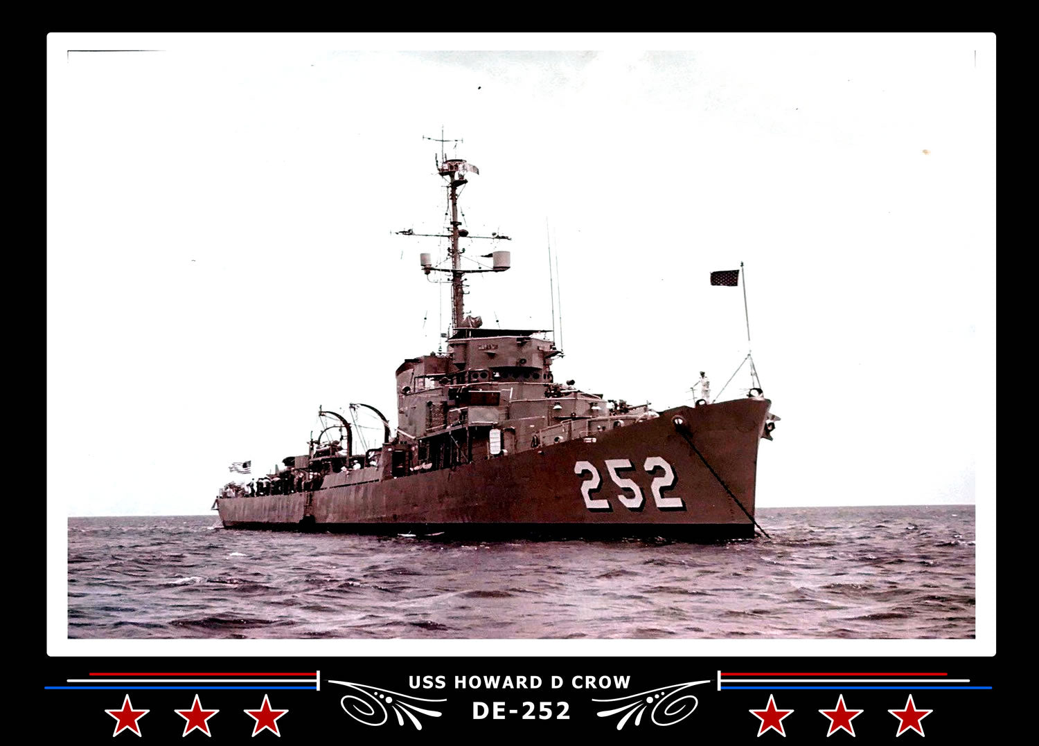 USS Howard D Crow DE-252 Canvas Photo Print