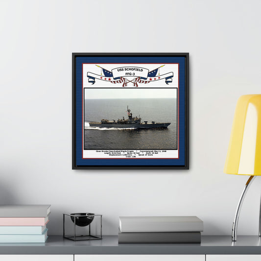 USS Schofield FFG-3 Navy Floating Frame Photo Desk View