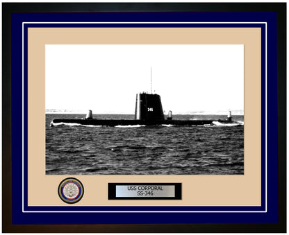 USS Corporal SS-346 Framed Navy Ship Photo Blue