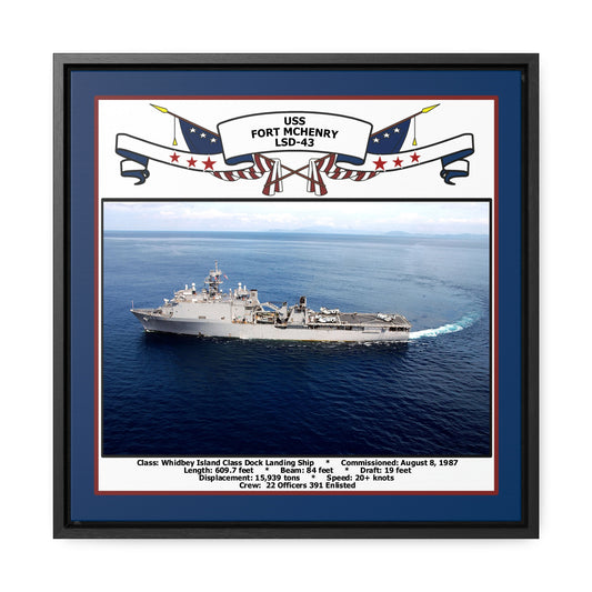 USS Fort Mchenry LSD-43 Navy Floating Frame Photo Front View