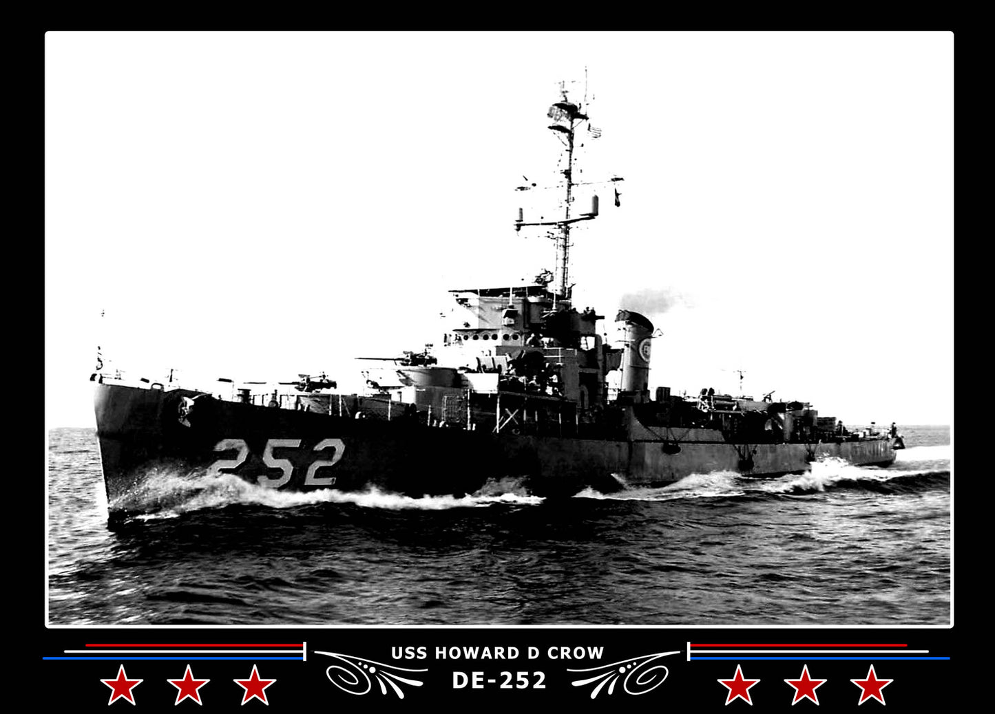 USS Howard D Crow DE-252 Canvas Photo Print