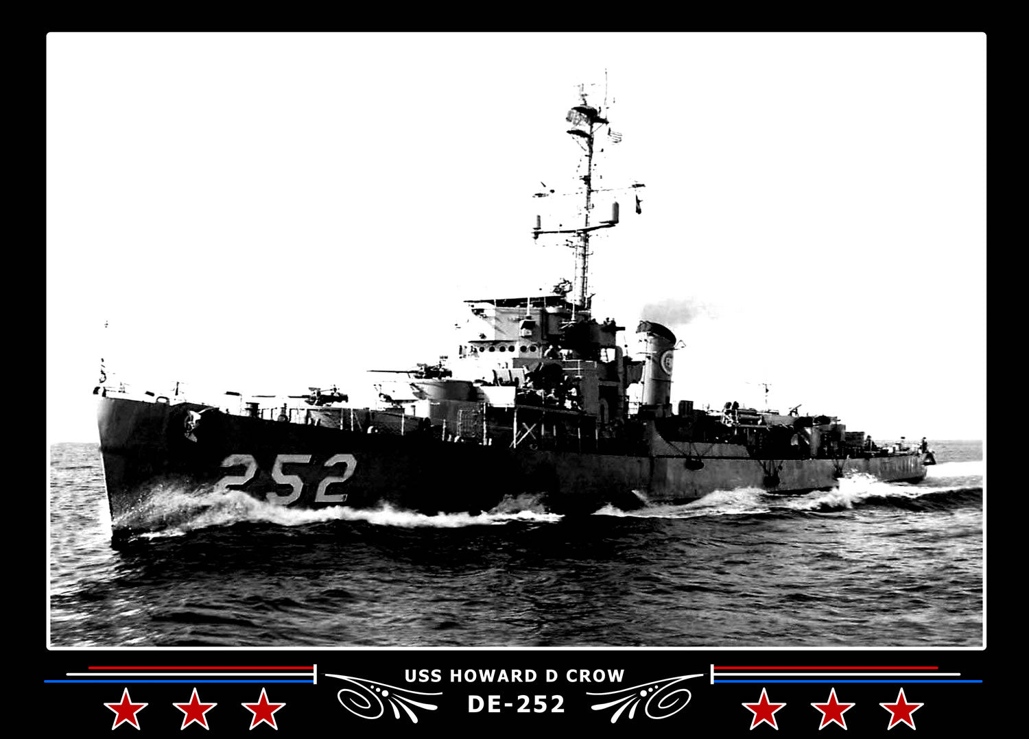 USS Howard D Crow DE-252 Canvas Photo Print
