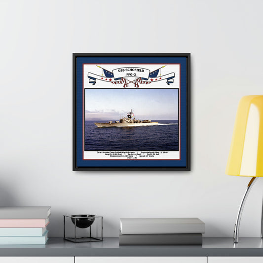 USS Schofield FFG-3 Navy Floating Frame Photo Desk View