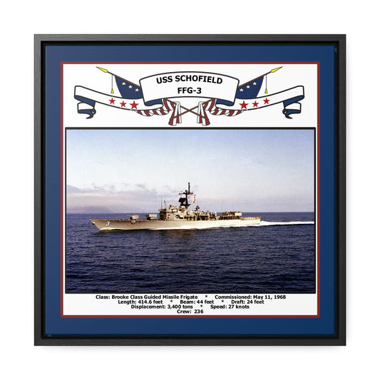 USS Schofield FFG-3 Navy Floating Frame Photo Front View