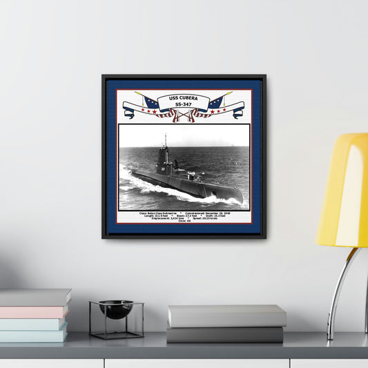 USS Cubera SS-347 Navy Floating Frame Photo Desk View