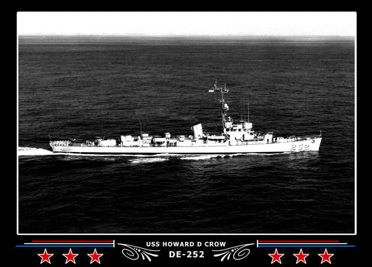 USS Howard D Crow DE-252 Canvas Photo Print