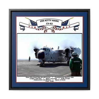 USS Kitty Hawk CV-63 Navy Floating Frame Photo Front View