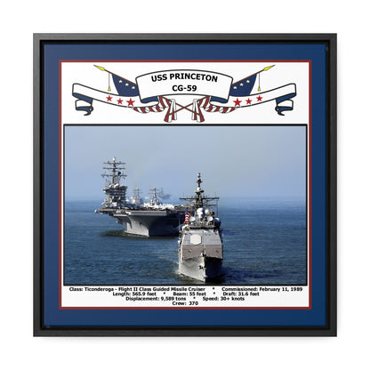 USS Princeton CG-59 Navy Floating Frame Photo Front View