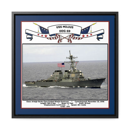 USS Milius DDG-69 Navy Floating Frame Photo Front View