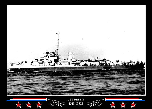 USS Pettit DE-253 Canvas Photo Print