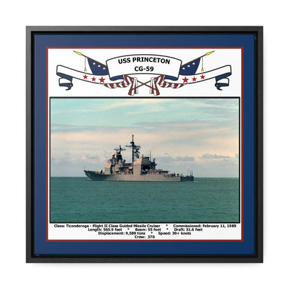 USS Princeton CG-59 Navy Floating Frame Photo Front View