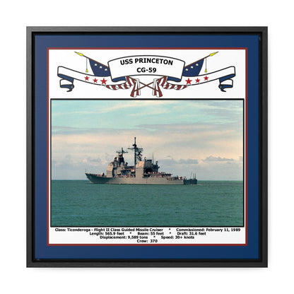 USS Princeton CG-59 Navy Floating Frame Photo Front View