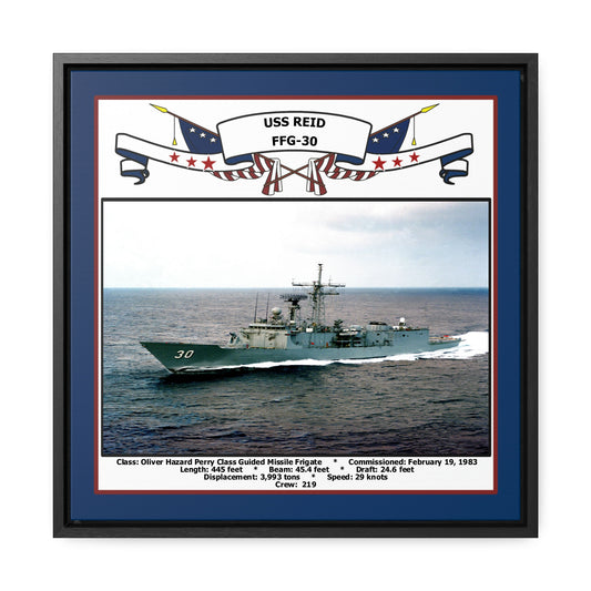USS Reid FFG-30 Navy Floating Frame Photo Front View