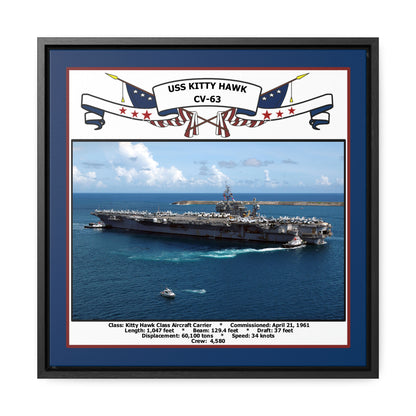 USS Kitty Hawk CV-63 Navy Floating Frame Photo Front View