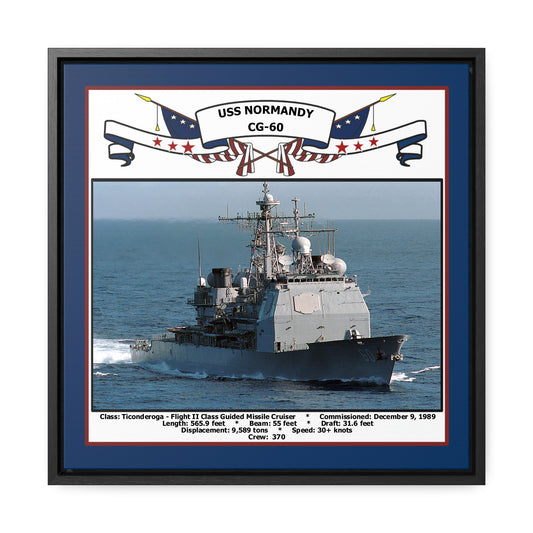 USS Normandy CG-60 Navy Floating Frame Photo Front View