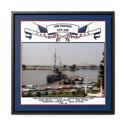 USS Papago ATF-160 Navy Floating Frame Photo Front View