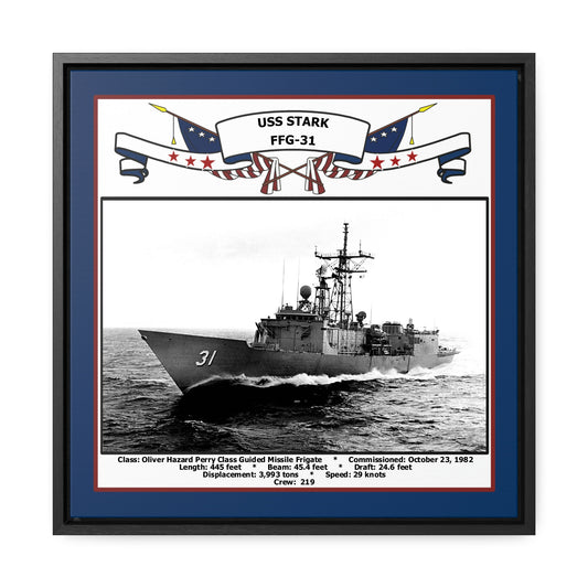 USS Stark FFG-31 Navy Floating Frame Photo Front View