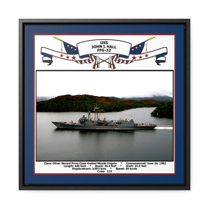 USS John L Hall FFG-32 Navy Floating Frame Photo Front View