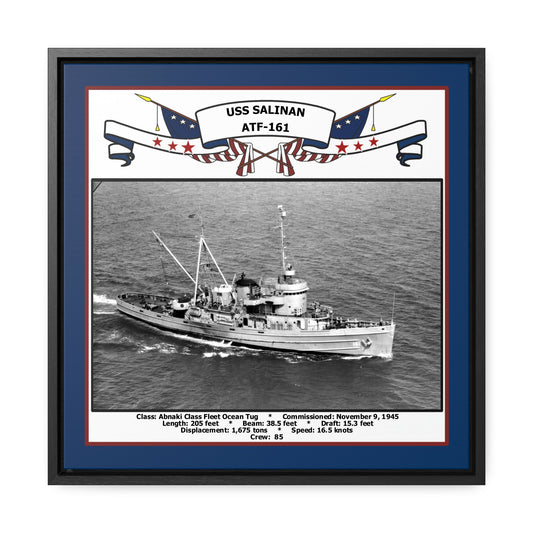 USS Salinan ATF-161 Navy Floating Frame Photo Front View