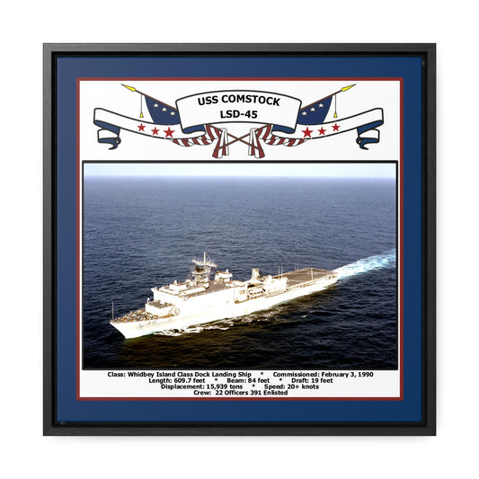 USS Comstock LSD-45 Navy Floating Frame Photo Front View