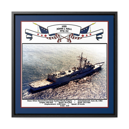 USS John L Hall FFG-32 Navy Floating Frame Photo Front View