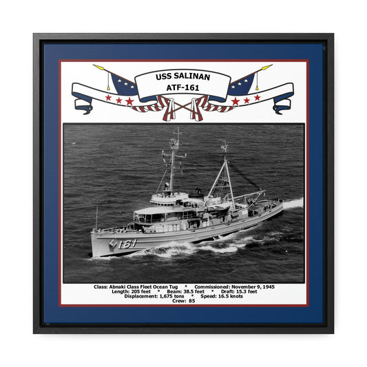 USS Salinan ATF-161 Navy Floating Frame Photo Front View
