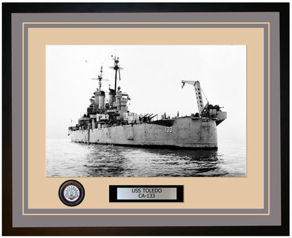 USS TOLEDO CA-133 Framed Navy Ship Photo Grey