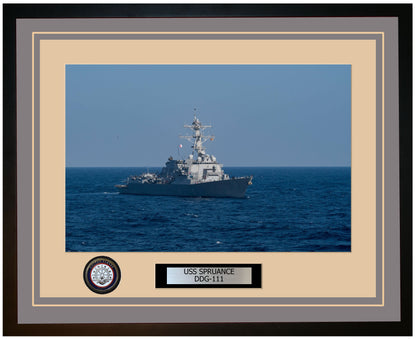 USS SPRUANCE DDG-111 Framed Navy Ship Photo Grey