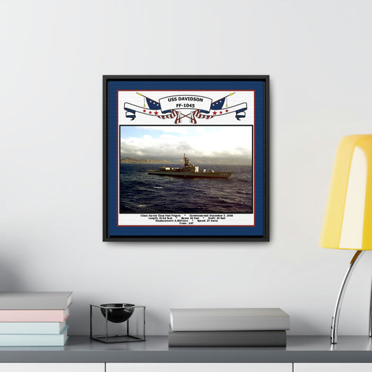 USS Davidson FF-1045 Navy Floating Frame Photo Desk View