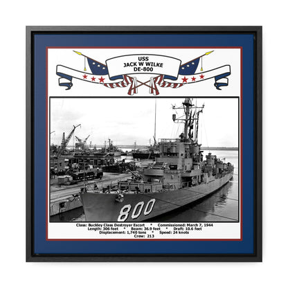 USS Jack W Wilke DE-800 Navy Floating Frame Photo Front View