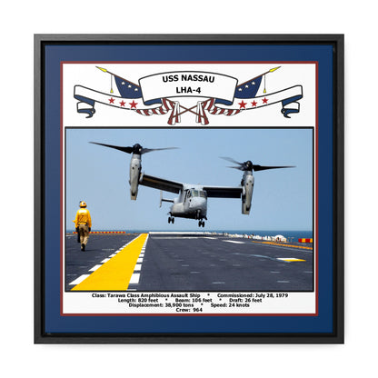 USS Nassau LHA-4 Navy Floating Frame Photo Front View